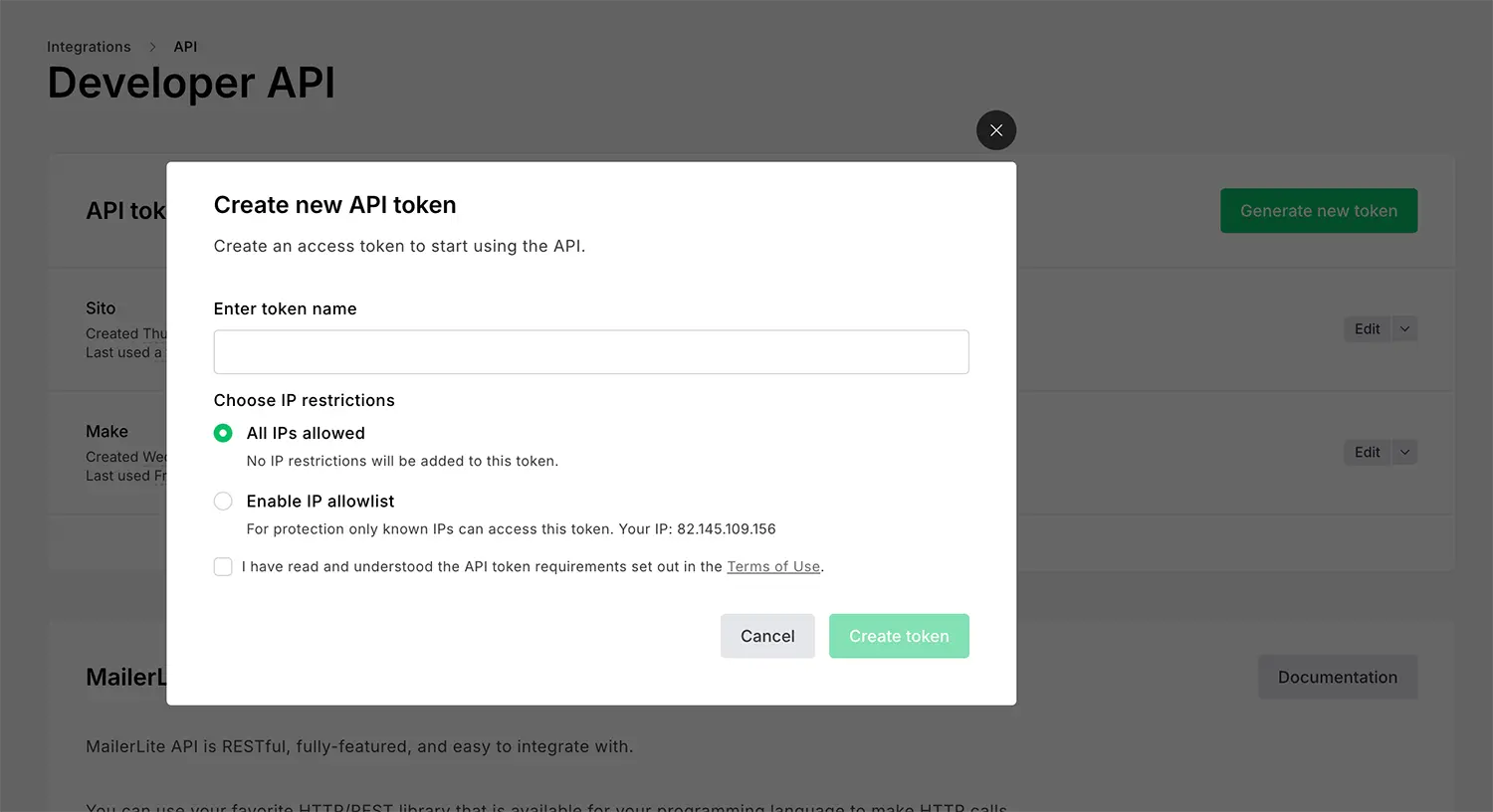 Mailerlite Wordpress - Configurare API Key di MailerLite